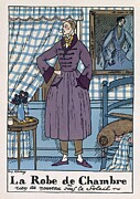 Mans Dressing Gown, Illustration From Monsieur Magazine, Pub March 1921 Drawing by Guy Arnoux