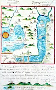 Map Of Mexico. Plano Laguna De Chalco, By Jose Antonio Alzate. Library Lorenzana - Borbon. Toledo. Drawing by Album