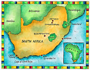 Map Of South Africa Digital Art by Jennifer Thermes
