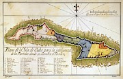 Map Of The Island Of Cuba - 19th Century. Drawing by Album Map Of The Island Of Cuba - 19th Century. Drawing by Album