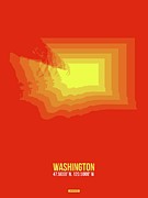 Map of Washington Digital Art by Naxart Studio
