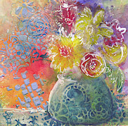 Marabu Flowers 1 Mixed Media by Francine Dufour Jones