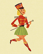 Marching Band Majorette Drawing by CSA Images Marching Band Majorette Drawing by CSA Images