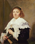 Maria Pietersdochter Olycann, Wife Of Andries Van Der Horn, 1638 Painting by Frans Hals