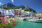 Marina Grande Harbor With Monte Solaro Digital Art by Cornelia Dorr