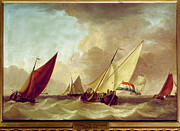 Marine, 18th Century (oil On Canvas) Painting by Jan Van Os