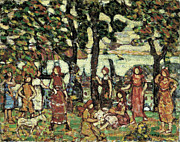Maurice Prendergast -Saint John's, 1859 -New York, 1924-. Autumn -ca. 1918 - 1923-. Oil on canvas... Painting by Maurice Prendergast -1858-1924-