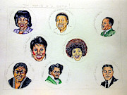Maxine, Maurice, Martin, Gladys, Angela, Mary, Frederick, and Ralph Drawing by Joedee