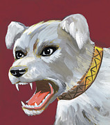 Mean Grey Dog Drawing by CSA Images