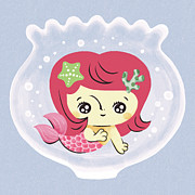 Mermaid in a Glass Vase Drawing by CSA Images Mermaid in a Glass Vase Drawing by CSA Images