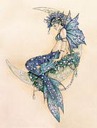 Mermaid Moon Painting by Linda Ravenscroft