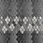 Mermaid Scales Silver Gray Glitter Glam #1 #shiny #decor #art  Mixed Media by Anitas and Bellas Art