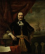 Michiel De Ruyter As Lieutenantadmiral, 1667 Painting by Ferdinand Bol