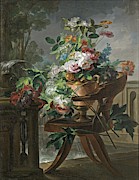 Miguel Parra / 'Flower Vase on a Chair', 1844, Spanish School, Oil on canvas, 120 cm x 92 cm. Painting by Jose Miguel Parra -1780-1846- Miguel Parra / 'Flower Vase on a Chair', 1844, Spanish School, Oil on canvas, 120 cm x 92 cm. Painting by Jose Miguel Parra -1780-1846-