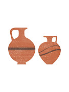 Minimal Abstract Greek Vase 20 - Oinochoe - Terracotta Series - Modern, Contemporary Print - Sienna Mixed Media by Studio Grafiikka