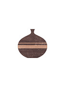 Minimal Abstract Greek Vase 7 - Aryballos - Terracotta Series - Modern, Contemporary Print - Taupe Mixed Media by Studio Grafiikka