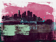 Minneapolis Abstract Skyline I Mixed Media by Naxart Studio
