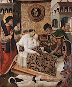 'Miracles of the Doctor Saints Cosmas and Damian'. Ca. 1510. Oil on panel. Painting by Fernando del Rincon de Figueroa -fl 1491-1525-