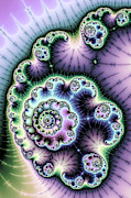 Modern Fractal Art purple blue green vertical Digital Art by Matthias Hauser