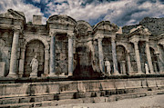 Monumental fountain and statues at Sagalassos Photograph by Steve Estvanik
