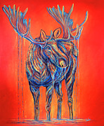 Moose of Spanish Peaks Painting by Teshia Art