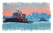 Moran Tug NY Skyline Digital Art by Krista Droop