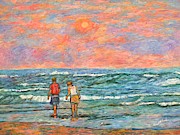 Morning Stroll at Isle of Palms Painting by Kendall Kessler