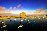 Morro Bay Harbor with clouds Photograph by Steve Bunch