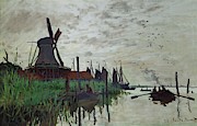 Moulin a Zaandam -Windmill at Zaandam-  Oil on canvas, 1871  48 x 73.5 cm  I.N. 3233. Painting by Claude Monet -1840-1926-