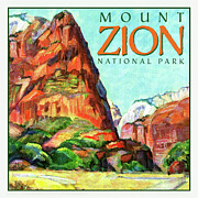 Mount Zion National Park Artwork Drawing by Curtis Licensing
