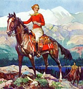 Mountain Trail Ride Drawing by Frank E. Schoonover Mountain Trail Ride Drawing by Frank E. Schoonover