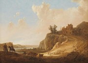 Mountainous Landscape with the Ruins of a Castle. Painting by Aelbert Cuyp Mountainous Landscape with the Ruins of a Castle. Painting by Aelbert Cuyp