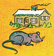 Mouse in the house Drawing by CSA Images Mouse in the house Drawing by CSA Images