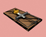 Mousetrap with Cheese Drawing by CSA Images Mousetrap with Cheese Drawing by CSA Images