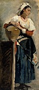 'mujer Con Cantaro' - 19th Century. Painting by Mariano Fortuny y Marsal -1838-1874-