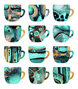 My Favorite Coffee Cups Digital Art by Elisabeth Fredriksson