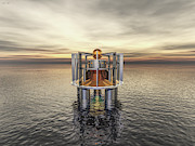 Mysterious Structure At Sea Digital Art by Phil Perkins