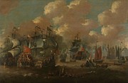 Naval Battle near Elseneur in the Sont between the Dutch and the Swedish Fleets, 8 November 1658.... Painting by Peter van de Velde Naval Battle near Elseneur in the Sont between the Dutch and the Swedish Fleets, 8 November 1658.... Painting by Peter van de Velde