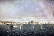 Naval Combat Of The Callao, May The 2nd, 1866. Leaded By Mendez Nunez. Painting by Rafael Monleon -1853-1900- Naval Combat Of The Callao, May The 2nd, 1866. Leaded By Mendez Nunez. Painting by Rafael Monleon -1853-1900-