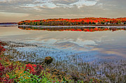Newburyport MA Maudslay State Park Fall Foliage Sunrise Merrimack River Reflection Photograph by Toby McGuire