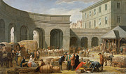Nicolas-Bernard Lepicie -Paris, 1735-1784-. In the Courtyard of the Customs-House -1775-. Oil on ... Painting by Nicolas Bernard Lepicie -1735-1784-