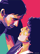 Nicolas Cage and Cher in ''Moonstruck'' - 1987 Digital Art by Retro Movie Posters