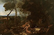 Nicolas Poussin / 'Landscape with Saint Jerome', 1637-1638, French School. Painting by Nicolas Poussin -1594-1665- Nicolas Poussin / 'Landscape with Saint Jerome', 1637-1638, French School. Painting by Nicolas Poussin -1594-1665-