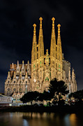 Night View Of Nativity Facade Photograph by Valeryegorov