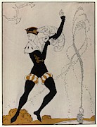 Nijinsky in Swan Lake by Barbier, 1913. GEORGE BARBIER . PIOTR ILICH TCHAIKOVSKY . Painting by Album