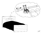 Noah Falls Asleep By Counting Animal Pairs Drawing by Seth Fleishman