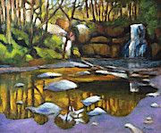 North Falls at Silver Falls SP Painting by Mike Bergen