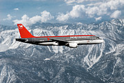Northwest Airlines A320 Mixed Media by Erik Simonsen
