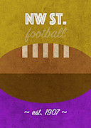 Northwestern State Football College Sports Retro Vintage University Poster Series Mixed Media by Design Turnpike