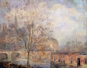 NOTRE-DAME OF PARIS IN AUTUMN - 19th/20th CENTURY - FRENCH IMPRESSIONISM. Painting by Albert Lebourg -1849-1928- NOTRE-DAME OF PARIS IN AUTUMN - 19th/20th CENTURY - FRENCH IMPRESSIONISM. Painting by Albert Lebourg -1849-1928-